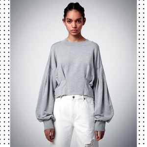 NWT All Saints Sidola Sweatshirt Gray XS NWT